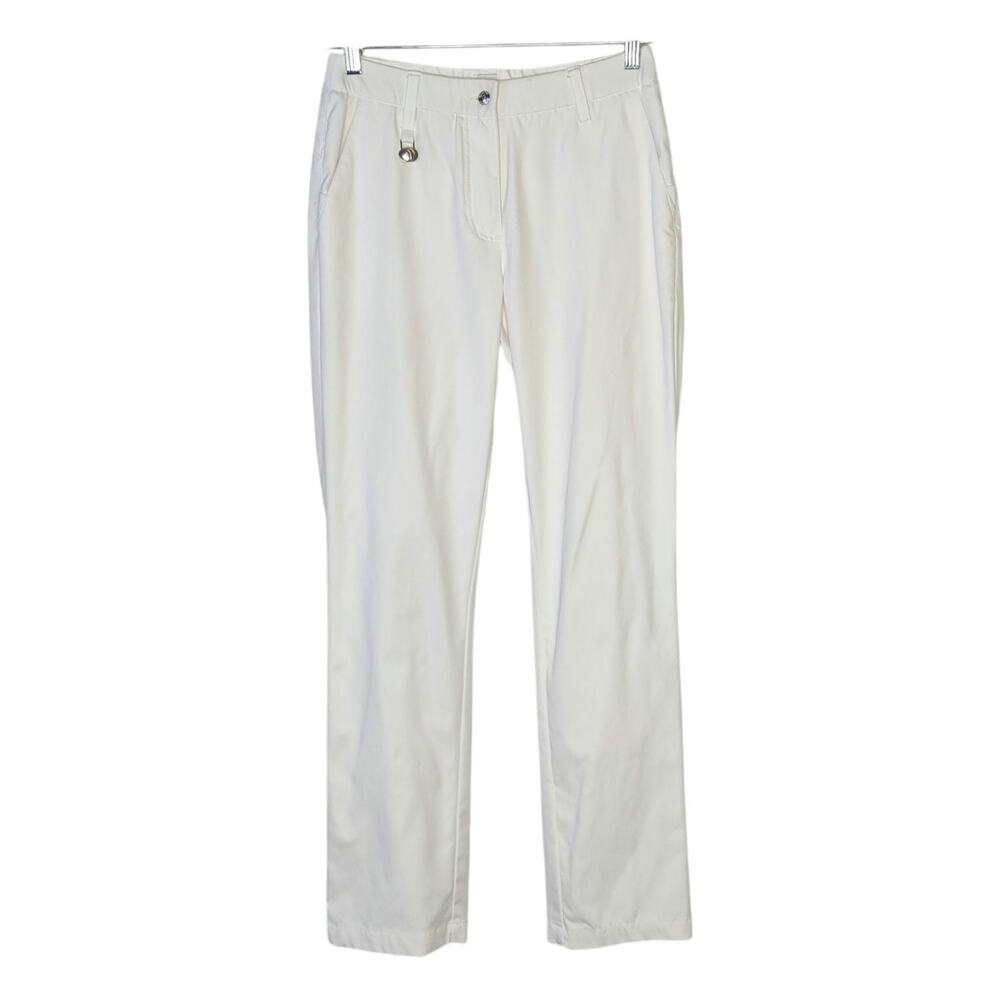 Daily Sports Sweden Mid Rise White Preppy Golf Pants Slim Straight Leg 6 Sporty